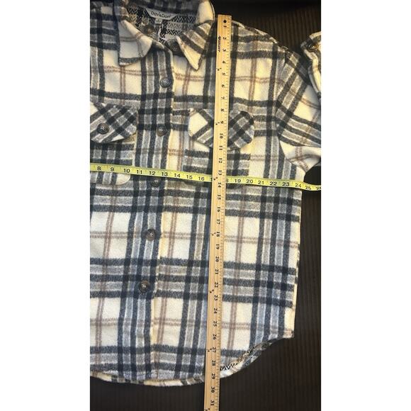 Davi & Dani Plaid Oversized Womens M Jacket Black Brown Ivory Buttons - Picture 4 of 8